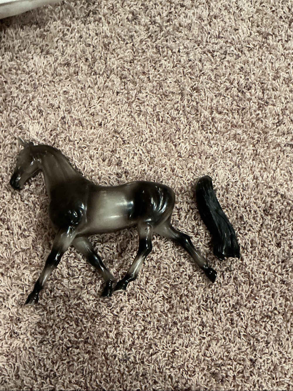 Breyer Brown and Black Glass Horse Sculpture